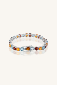 Blue Topaz and <b>Garnet</b> Citrine <b>Bracelet</b> in 92.5 Sterling Silver KLSB-20488 - Product Image 3