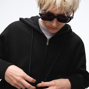 Sweat-shirt à capuche zippé personnalisé pour homme, anti-plis, style streetwear oversize, épais, unisexe, OEM - Product Image 4