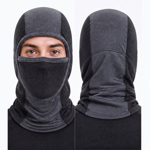 Masque de ski en polaire noir pour homme, style tendance, couvre-visage complet, thermique, coupe-vent, capuche, sports de plein air, masque de moto - Product Image 6