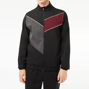 Conjunto Deportivo para Hombre con Cuello Alto y Cremallera, Corte Regular, Diseño OEM, Sudadera y Pantalones con Parches, Conjunto Casual de Dos Piezas - Product Image 3