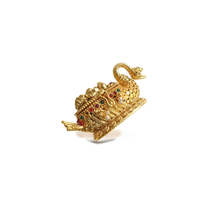 Fashion Alloy Gold Plating Crystal Rhinestone Animal Design Women's Brooch Kumkuma Cheppu Jewelry for Wedding & Party - Product Image 2