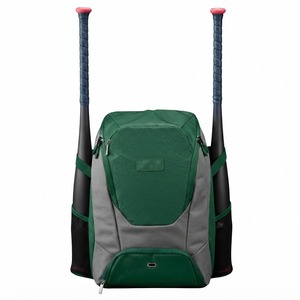 <b>Green</b> Nylon Baseball <b>Backpack</b> 30-40L Capacity Sports Organizer with Bat Sleeves - Product Image 3