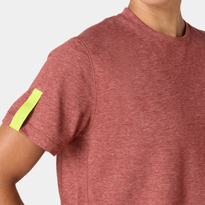 T-shirt court sans couture pour femme, design uni, léger, 180 g/m², anti-transpiration, tricoté, vêtement de sport, coupe ajustée, été, 100 % coton - Product Image 4