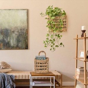Handwoven Water Hyacinth <b>Hanging</b> <b>Basket</b> Multi-Purpose Natural <b>Basket</b> Storage Organizer for House <b>Garden</b> Pantry Farmhouse - Product Image 6