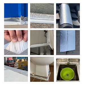 Nastro impermeabile butilico 19.68 \ "X 32.8 \" nastro di riparazione in metallo a tenuta stagna per esterni per barca RV tenuta EDPM tetto perdita riparazione - Product Image 4