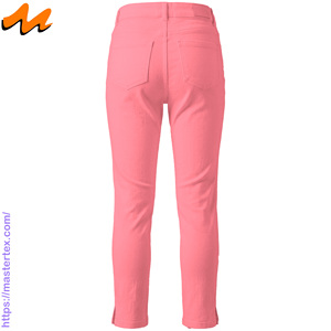 Pantalones Casuales de Fiesta para Mujer, Corte Regular, con Cinco Bolsillos y Abertura en la Parte Inferior, Tejido Transpirable, Primavera/Verano, Algodón y Elastano, 7.81 oz - Product Image 2
