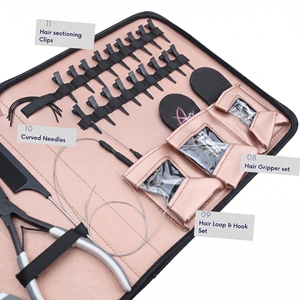Kit de aplicación de extensiones de cabello de acero inoxidable, alicates para quitar microperlas, herramienta para extensiones de cinta, cortador de queratina, gancho y bucle. - Product Image 4