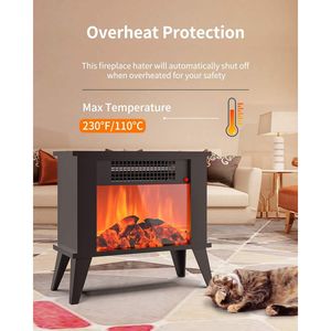 Mini Chimenea Eléctrica de Escritorio Portátil, Calentador de Espacio Independiente con Efecto de Llama, Funciones de Protección Contra Sobrecalentamiento y Derribo - Product Image 4