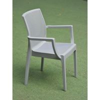 Fauteuil pivotant empilable moderne gris ardoise perforé avec accoudoirs commandants |   Siège de laboratoire en polypropylène toutes saisons, qualité commerciale supérieure