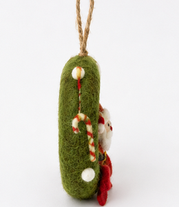 <b>Best</b> Himalaya Handmade Eco-Friendly 100% Sheep Wool Felt <b>Artificial</b> Santa Christmas Wreath Wall Hanging Ornament Modern Style - Product Image 5