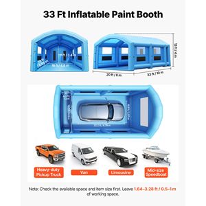 Cabina di Verniciatura Gonfiabile 33x20x13 Piedi, Cabina Spray Portatile con Sistema di Illuminazione LED e Ventilatori da 950W+1100W - Product Image 2