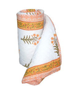 Handmade 100% Cotton Kantha <b>Quilt</b> <b>Indian</b> Rajai Duvet Blanket Queen Size Eco-Friendly Disposable Fluffy Soft All-Season Comforter - Product Image 4