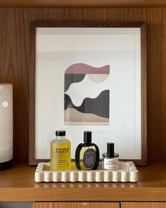 Plateau de service rectangulaire en marbre beige, fait main, moderne, résistant au feu, décoratif pour la cuisine, le salon, la villa, revêtement mural - Product Image 5