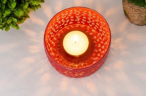 Bougie chauffe-plat miniature en métal de style classique, décoration d'intérieur moderne et rustique, bougie chauffe-plat rouge pour la maison - Product Image 4
