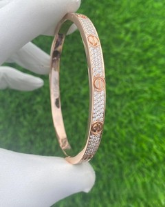 Pulsera de Plata de Ley S925 con Diamantes y Hebilla Estrecha de Flor de Gipsofila, Chapada en Oro Rosa de 18k, de Moda para Boda - Product Image 5