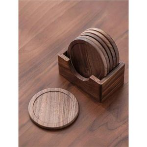 Sous-verres ronds en bois de manguier naturel, ensemble de sous-verres écologiques pour boissons, tapis de tasse à café, décoration de table pour fournitures hôtelières - Product Image 2