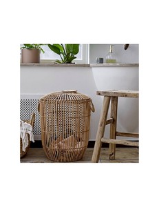 Cesta de Almacenamiento Tejida a Mano de Bambú y Ratán, Ecológica, Rústica y Resistente, Organizador para el Hogar, Lavandería, Cocina y Baño - Product Image 3