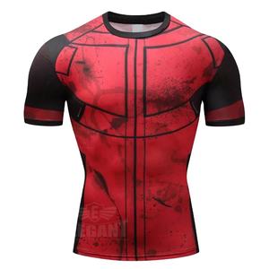 Elegante hombre MMA Rash Guard personalizado impreso manga corta Fight Wear alta calidad mejor Material Anti-UV y transpirable - Product Image 2