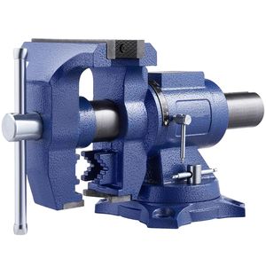 Étau d'établi robuste en fonte ductile, largeur de mâchoire 6 1/2 po, ouverture maximale de mâchoire 5 po, pivotant à 360 degrés, enclume polyvalente - Product Image 1