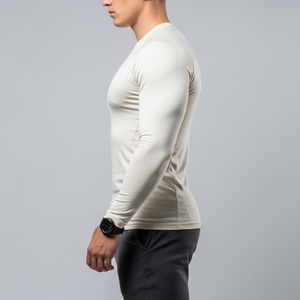 Chemises longues en coton 100% de qualité supérieure pour hommes, chemises décontractées à manches longues pour hommes, t-shirt blanc à manches longues, faible MOQ, prix bas - Product Image 3