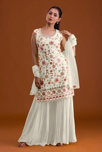 ชุดสัลวาร์ คามีซ แบบเย็บกึ่งสำเร็จรูป ยี่ห้อจอร์เจตต์ พร้อมงานปักหลากหลายแบบ สไตล์ทันสมัย สำหรับงานแต่งงาน งานดิวาลี และงานพรอม - Product Image 3