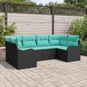 Black Poly Rattan Garden <b>Sofa</b> <b>Set</b> With Cushions Outdoor Furniture Contemporary Design - Product Image 4