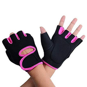 Gants de musculation unisexes Nayab Industries en néoprène rembourrés avec support de poignet, protection respirante de la paume, fermeture auto-agrippante, noir et rose - Product Image 3