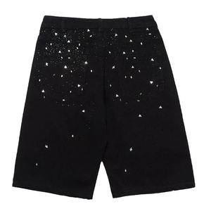 Pantalones Cortos de Mezclilla Holgados para Hombre con Diseño Personalizado de Pedrería Brillante, Pantalones Cortos Vintage, Tallas Grandes Disponibles - Product Image 2