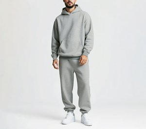Ensemble de survêtement pour homme 2 pièces, sweat-shirt et pantalon de survêtement décontractés, ensemble streetwear surdimensionné, survêtement d'hiver chaud, tenue de sport - Product Image 6