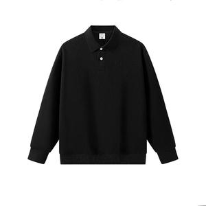 เสื้อโปโลแขนยาวผู้ชาย สีพื้น ผ้าถักเนื้อฝ้าย สวมใส่สบาย ไม่ยับ ดีไซน์กระดุม ทรงปกติ ระบายอากาศได้ดี - Product Image 2