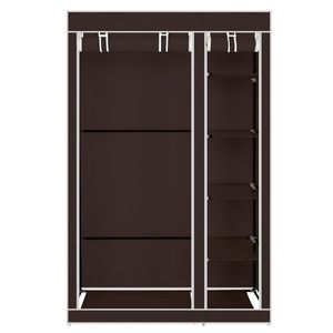 Armadio Portatile Marrone Scuro da 67 Pollici con Montaggio Rapido e Semplice, in Tessuto Non Tessuto e Asta Appendiabiti, Materiale Plastico RT - Product Image 3