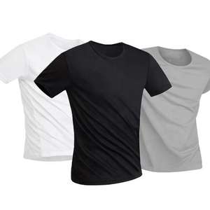T-shirts en molleton écologiques sportifs pour hommes en polyester/coton, personnalisés, de haute qualité, col rond, coupe oversize - Product Image 5
