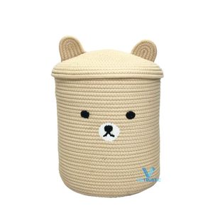 Cesta de bebé de cuerda de algodón ecológica, cesta Moisés para recién nacidos, contenedor de almacenamiento suave para uso en guardería, proveedor mayorista - Product Image 1