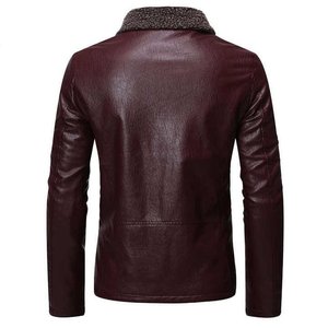 Veste en cuir véritable style motard, écologique, séchage rapide, col montant, hiver, artisanat haut de gamme, durable, imperméable - Product Image 3
