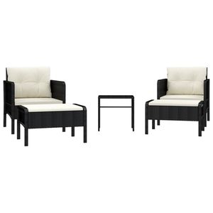 Set Lounge da Giardino Compatto in Rattan PE Bianco e Nero con Metallo, Prodotto di Qualità Premium - Product Image 2