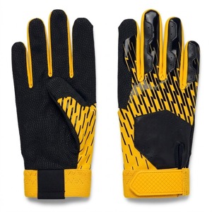 Black Batting <b>Gloves</b> Ambidextrous Hook Loop Closure Unisex Adult Training Durable Leather Non Woven Fabric XL XXL High Quality - Product Image 6
