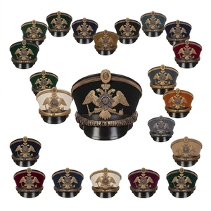 Classic Uniform Visor Cap Structured Peak <b>Hat</b> Custom Design Hand Made Comfortable Staff Headwear for Business Uniform Caps - Product Image 1