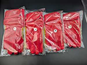 Red Leather Batting <b>Gloves</b> Y-S Ambidextrous Hook And Loop Closure Training Unisex Youth - Product Image 4