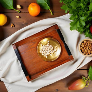 Plateau de service durable avec poignées en bois de manguier pour collations, thé ou aliments sur comptoir de cuisine, table à manger ou présentoir de restaurant - Product Image 4