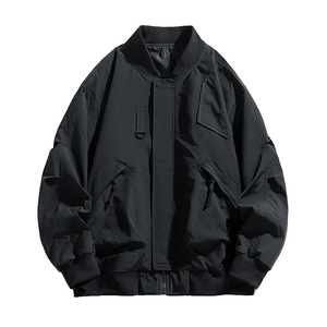 Plus Size Men’s Workwear Jacket Spring Autumn Loose Fit Bomber <b>Coat</b> with Pockets, Casual Fashion Outerwear, 5XL–7XL - Product Image 3