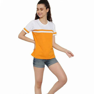Camiseta de mujer de alta calidad, manga corta, material transpirable, corte ajustado, cuello redondo, tela de algodón, para verano, en venta. - Product Image 5