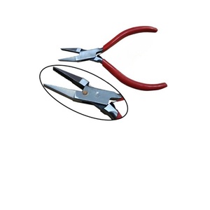 Pince à bec plat en acier inoxydable pour la mise en forme et la coupe de fil de bijouterie, avec poignée rouge, pour la fabrication de bijoux DIY - Product Image 3