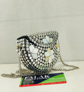 Pochette métallique de mariée sac à main miroir bohème sac à main accessoire de fête de mariage commande en gros par Falak World Export - Product Image 4