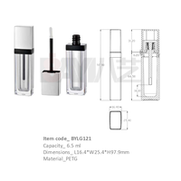 Tube de gloss carré de haute qualité, tube de fard à paupières liquide, conteneur de maquillage liquide vide 6,5 ml