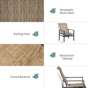 Set da Pranzo per Esterni in Ferro e Legno, Arredamento da Giardino per Cortile - Collezione di Mobili da Patio - Product Image 4