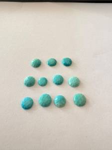 GNSJ 100% Natural Round Rose Cut Faceted Turquoise Loose <b>Gem</b> <b>Stones</b> 6-8mm 11 Pieces 11.15ct Unheated Arizona for Jewelry Making - Product Image 6