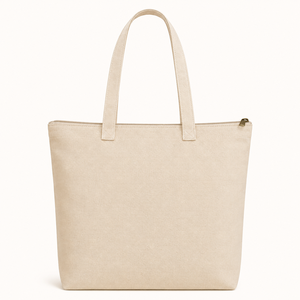 Sac fourre-tout en toile de coton personnalisé, motif cercles, moyen, avec fermeture éclair et poignée d'épaule, pour courses, voyages, plage, extérieur, cadeau promotionnel - Product Image 3