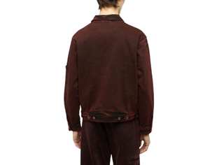 Veste de travail en jean délavé style vintage américain pour homme, personnalisée, avec fermeture éclair ornée de strass, vente en gros - Product Image 2
