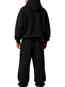 Ensemble 2-en-1 <span class=keywords><strong>SA</strong></span> Apperal pour femme : Sweat à capuche noir et pantalon long à cordon de serrage, 100 % polyester, polaire respirante, séchage rapide - Product Image 3
