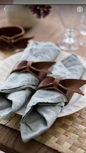 Anneaux de serviette en cuir de qualité supérieure pour table à manger, élégants porte-serviettes réutilisables pour la décoration de mariage et d'hôtel - Product Image 5
